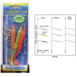 Flashmer Lignes Montées^Bas De Ligne 3 Lancons 9Cm