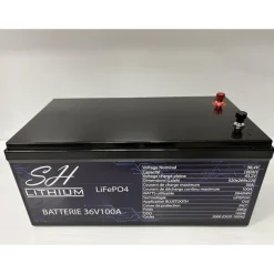 SH Lithium Batteries & Chargeurs * Batterie Lithium Lifeop4 Format Caisse Bluetooth 36V100amp + Chargeur