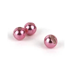 Textreme Fly Tying * Bille Tungsten Slotted Beads - Metallic Light Pink