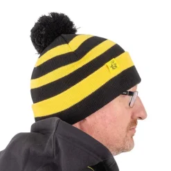Black Cat Bonnets, Tours De Cou & Gants * Bonnet Bobble Hat - Noir/Jaune