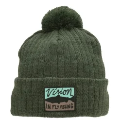 Vision Bonnets, Tours De Cou & Gants * Bonnet Merino Beanie Pompom - Kaki
