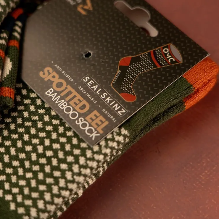 One More Cast Sous-Vêtements & Chaussettes * Chaussettes Homme Spotted Eel Bamboo - Kaki