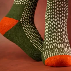 One More Cast Sous-Vêtements & Chaussettes * Chaussettes Homme Spotted Eel Bamboo - Kaki