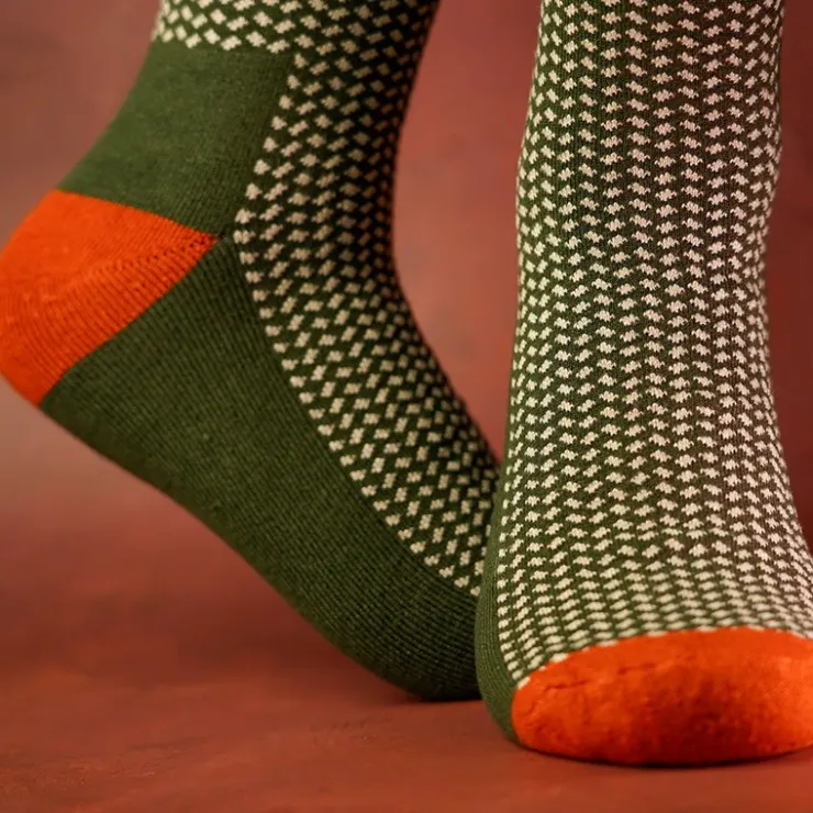 One More Cast Sous-Vêtements & Chaussettes * Chaussettes Homme Spotted Eel Bamboo - Kaki