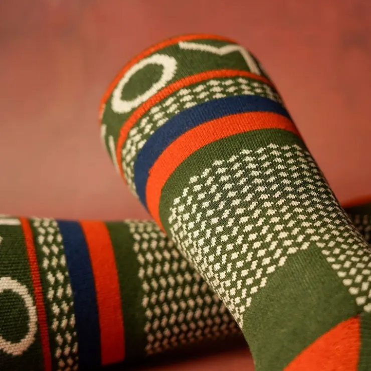 One More Cast Sous-Vêtements & Chaussettes * Chaussettes Homme Spotted Eel Bamboo - Kaki
