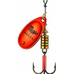 Mepps Leurres Truite^Cuiller Tournante Aglia Platinium Argent Rouge