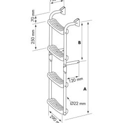Plastimo Sécurité & Secours * Echelle Inox Pliante Crosses A 9°