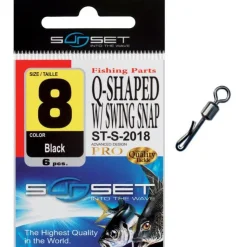 Sunset Montage Ligne * Emerillon Agrafe Mer Q-Shaped W / Swing Snap St-S-2018 - Par 6