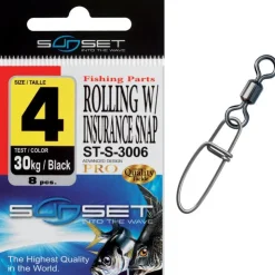 Sunset Montage Ligne * Emerillon Agrafe Mer Rolling W / Insurance Snap St-S-3006 - Pack