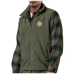 Bartavel Sweats & Polaires * Gilet Sans Manche Homme Flam Truite Micropolaire - Kaki