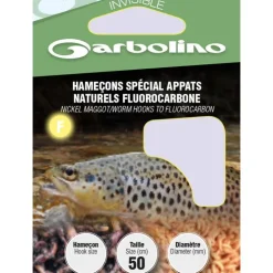 Garbolino Petit Matériel * Hamecon Monte Special Appats Naturels Fluorocarbone - Par 10