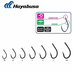 Hayabusa Montages Carpe * Hameçon Simple H.Bil 288 Black Nickel
