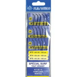 Flashmer Hameçons * Kit Hameçons Montés Spécial Surf ”Tout Venant”
