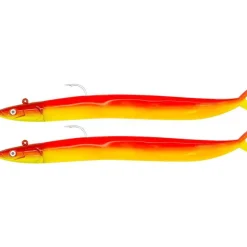 Fiiish Leurres Mer^Kit Leurre Souple Arme Combo Crazy Sand Eel 180 + Tête Plombée Extra Deep