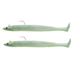 Fiiish Leurres Mer^Kit Leurre Souple Arme Double Combo Crazy Paddle Tail 150 + Tête Plombée Shore