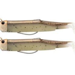 Fiiish Leurres Mer * Kit Leurre Souple Arme Double Combo Black Minnow 120 + Tete Plombee Pug