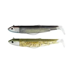 Fiiish Leurres Carnassiers|Leurres Mer * Kit Leurre Souple Arme Double Combo Black Minnow 90 + Tete Plombee Off Shore