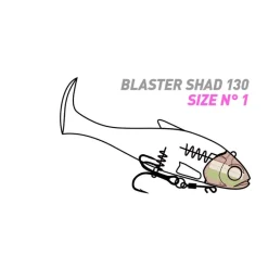 Fiiish Leurres Silure^Leurre Souple Armé Blaster Shad 130 - 13Cm