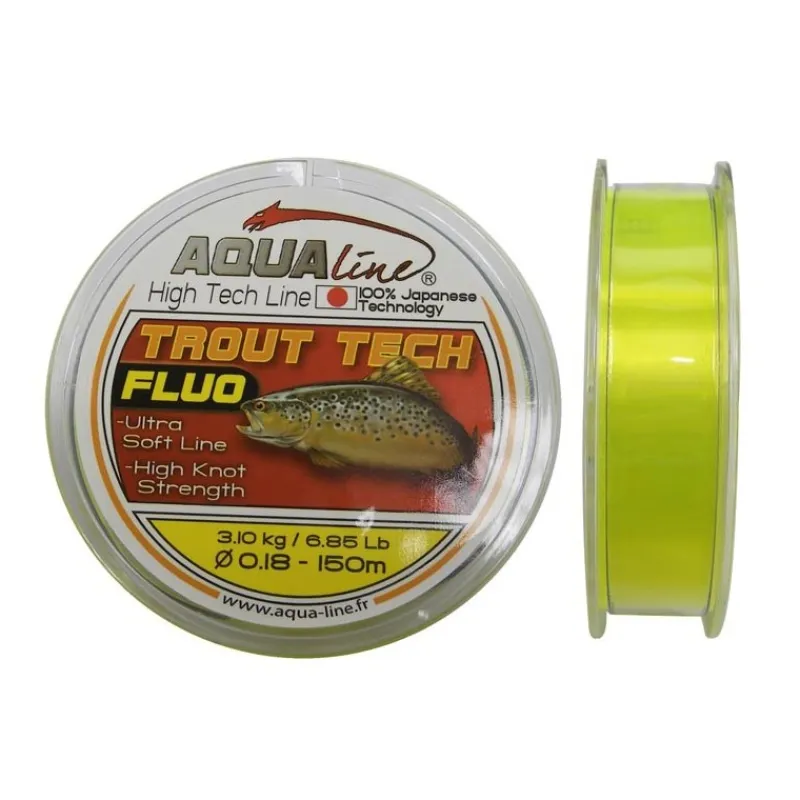 Aqualine Fils Truite * Nylon Trout Tech Jaune Orange