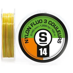 Sempe Fils Mouche|Fils Truite^Nylon Fluo 3 Couleurs Vert Blanc Orange