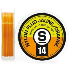 Sempe Fils Mouche|Fils Truite * Nylon Truite Fluo Orange/Jaune - 100M