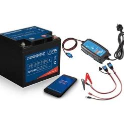 Power Sonic Batteries & Chargeurs * Pack Batterie Lithium Lifepo4 12V 5Ah Avec Bluetooth Intégré + Chargeur Victron Bluesmart Ip65 7A