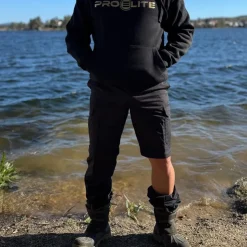 Pro Elite Baits Pantalons, Salopettes & Shorts * Pantalon Homme Multi-Poches Amovible Pro - Noir