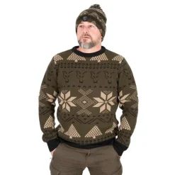 Fox Sweats & Polaires * Pull Homme Festive Jumper - Kaki