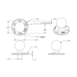 Ram Mounts Sondeurs & Gps|Sondeurs & Gps * Support Bas A Visser Boule D Pour Ra-H4