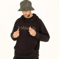 Trakker Sweats & Polaires * Sweat Homme Cr Logo Hoody Black Camo - Noir