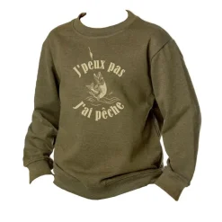 Bartavel Sweats & Polaires * Sweat Junior J'peux Pas J'ai Pêche - Kaki