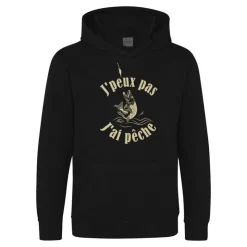 Bartavel Cadeaux & Décoration|Cadeaux & Décoration * Sweat Junior J'peux Pas J'ai Pêche - Noir