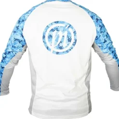 Preston Innovations T-Shirts, Polos & Chemises * Tee Shirt Manches Longues Homme Performance Sun Shirt Upf-35 - Blanc/Bleu