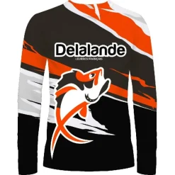 Delalande Anti-Uv^Tee Shirt Manches Longues Homme Flexair - Noir/Orange