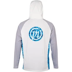 Preston Innovations Anti-Uv * Tee Shirt Manches Longues Homme Performance Hooded Sun Shirt Upf-40 - Blanc/Gris