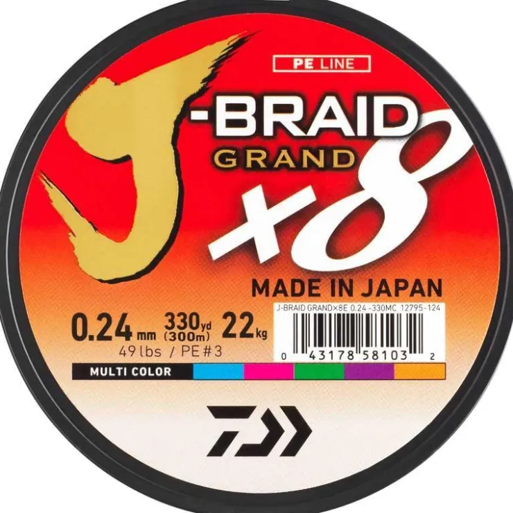Daiwa Tresses - Fils - Bdl Mer * Tresse J-Braid Grand X8 Multicolore - 500M