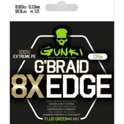 Gunki Fils - Tresses - Bdl Carnassier^Tresse G’Braid 8X Edge - Vert Fluo/Kaki -135M