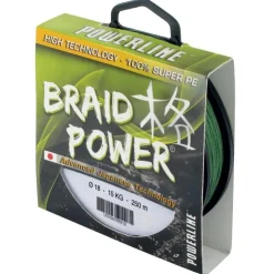 Powerline Fils - Tresses Carpe|Fils - Tresses - Bdl Carnassier * Tresse Braid Power - Vert - 250M