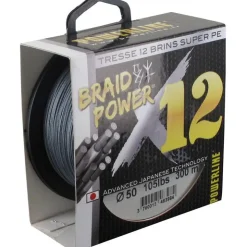 Powerline Fils - Tresses Silure * Tresse Braid Power X12 Gris